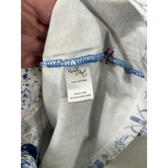 Ruthless Art Shirt Mens Size 2XL Geometric Short Sleeve Embroidered Multicolor - Picture 11 of 12